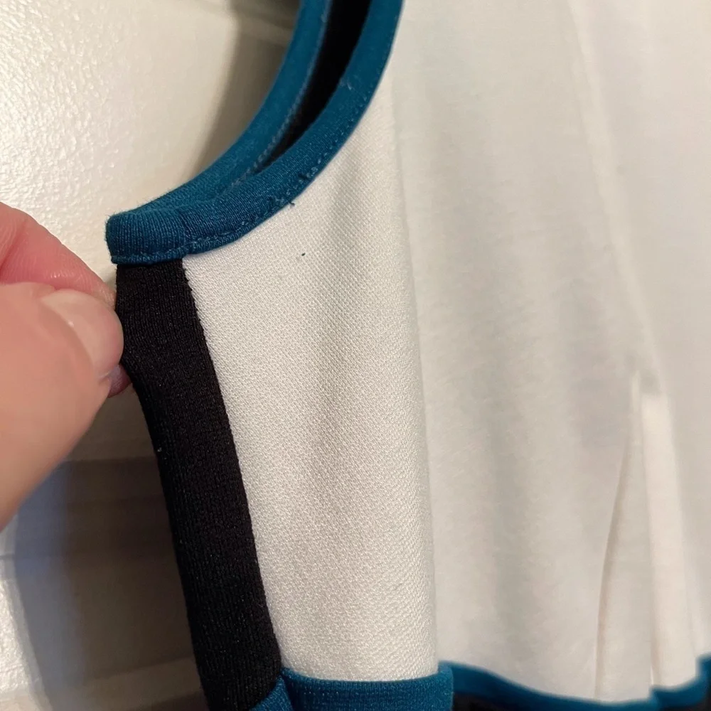 Professional Ann Taylor Sheath Dress Color Blocking Size 10 - Picture 5 of 7